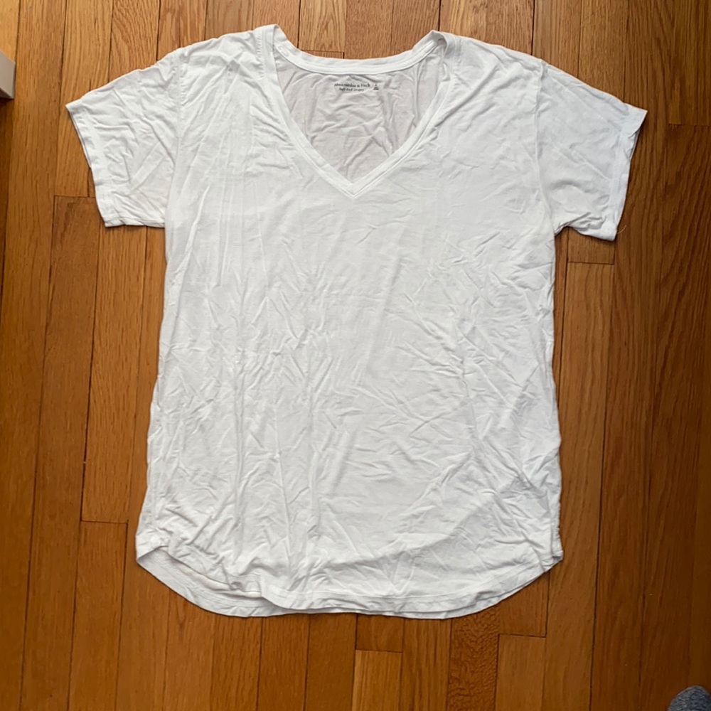 Abercrombie & Fitch soft A&F drapey white shirt